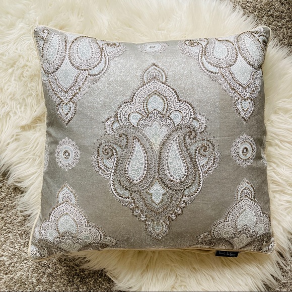 Nicole Miller Home | Silver Beaded Accent Pillow - Picture 1 of 6